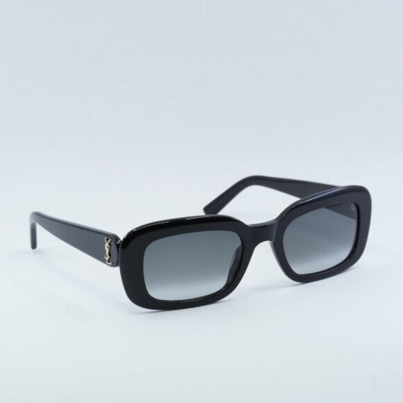 🕶️ New Saint Laurent SLM130 002 Sunglasses - Shiny Black Frame - Picture 1 of 13